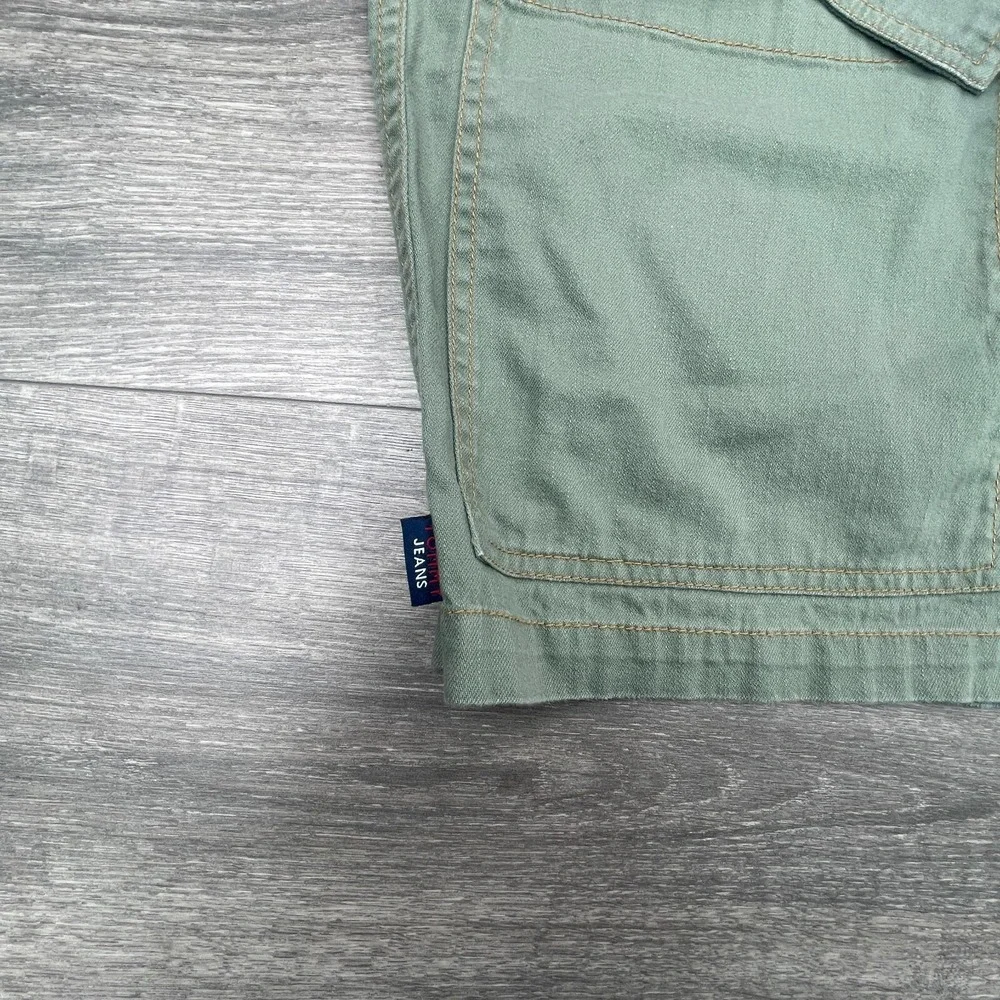 Vintage Tommy Hilfiger Cargo Shorts Mens 36 Green Belted Utility Baggy Y2K